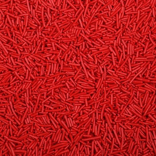 Red Sprinkles, Edible Red Jimmies Sprinkles for Baking Topping, Cupcakes, Cookies, Ice Cream & Cake Decorating, Christmas Party Valentines 4th of July Supplies
