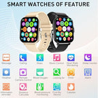 Smart Watch, 1.81" Upgraded Full Touchscreen Smart Watch for Android iPhones with Heart Rate Blood Pressure Monitor, Multiple Sports Fitness Tracker with Smart Watches for Women Men (Black)