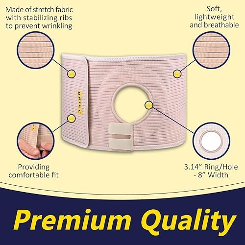 URIEL Abdominal Ostomy Belt Ostomy Supplies Stealth Support Belt Bag for Men Women, Comfortable for Post Operative Care After Surgery Size 3 (35.75'-40')