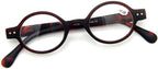 Agstum Designer Small round Oval Vintage Spring Hinge Reading Glasses Eyeglasses Readers (+1.75, Brown frame with leopard temples)