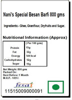 Ghasitaram Gifts Nani's Special Besan Barfi 800 GMS