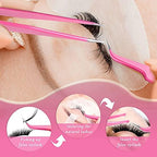 High Precision Lash Tweezers Set 6 Pack Stainless Steel Eyelash Extension Tweezers for Classic, Volume, Mega Volume Lashes, Facial Hair, Eyebrow, Hair Removal, Crafting Making(Pink)