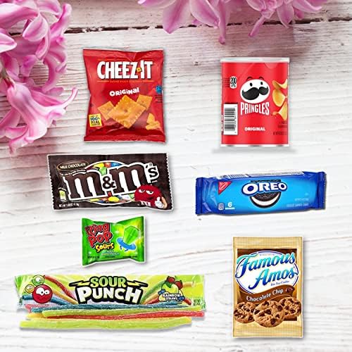 Birthday Gift Basket Candy variety pack with a Happy Birthday Balloon Care Package w/snacks and greeting card, for boy, girl, teenage, adults, best friend, Girlfriend, Boyfriend