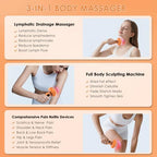 4-in-1 Body Sculpting Machine - Heated Handheld Lymphatic Drainage Massager with redlight & Vibration & Heat for lymphedema lipedema - Anit Cellulite Massage Tool Help Reduce Stretch Marks & Cellulite