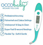 OCCObaby Clinical Digital Baby Thermometer - LCD, Flexible Tip, 10 Second Quick Accurate Fever Read Rectal Oral & Underarm Use - Waterproof Thermometer for Infants & Toddlers