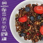 Wildway Keto Granola | Dark Chocolate Sea Salt | Grain-Free Certified Gluten-Free Cereal | Vegan, Low Carb | No Sugar Added | Paleo-Friendly, Non-GMO Fruit & Nut Clusters | Nutrient-Rich | 8 oz