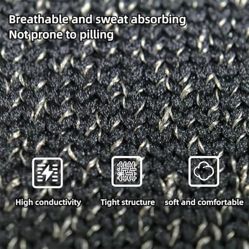 1 Pair Conductive Silver Fiber Gloves,Black Grounding Gloves,Release Static Electricity,Massage Glove,Touch Screen,(Includes 2 Grounding Wire)