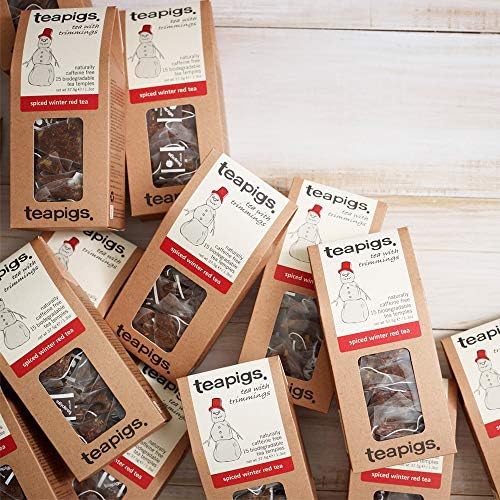 Teapigs Spiced Winter Red Tea Made With Whole Tea Leaves, Natural Ingredients, Non-GMO, Caffeine-Free Festive Rooibos – 90 Count (6 Packs of 15 Teabags)