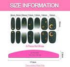 SILPECWEE 16 Sheets Nail Wraps for Women Gradient Star Moon Nail Polish Strips Gel Nail Strips Fingernail Stickers Self Adhesive Nail Polish Stickers for Girl Stick on Nails with 1pc File