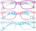 Eyekepper Womens Reading Glasses 3 Pack With comfort Spring Arms Classic Stylish Round Look-Crystal Clear Vision
