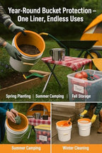 3.5 Gallon Bucket Liner with Measurement Markings – Foldable & Heat-Resistant – Multi-Purpose Reusable Silicone Bucket Pail Liner for Kitchen, Outdoor, Gardening, Camping, Thinset & Paint