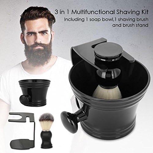 Shaving Brush Set, 3 in 1 Shaving Kit for Men Hair Beard Brush with Stand Shaver Holder and Shaving Bowl Men's Shaving Brush And Bowl Mug for Father Day Gifts