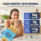 Sinless Snacks Delicious Marshmallow Krisp Bar - Low Carb Keto Snack - 10g Protein 2g Net Carbs - New Improved Recipe, More Soft & Chewy - Gluten Free, Low Sugar, Perfect Snack for the Family - 8 Bars