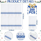 Spiareal 200 Pack Disposable Paper Napkins, 17"x 12"bathroom Paper Towels for Guest, Soft Dinner Napkins Absorbent Decorative for Kitchen Wedding Christmas Birthday Parties or Events Supply(Blue)