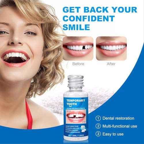 Tooth Provisional Kit, DIY Thermal Beads for Missing & Broken Teeth, Temporary Restoration & Denture Replacement