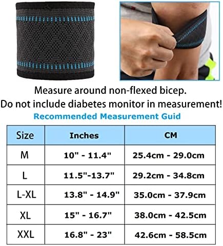 Diabetes Arm Band for Insulin Pod Monitoring System Protection Sensor Covers Compatible for Freestyle Libre Omnipod Dexcom, Armband Sleeve to Replace Adhesive Patches Tape for Sports & Daily (L)