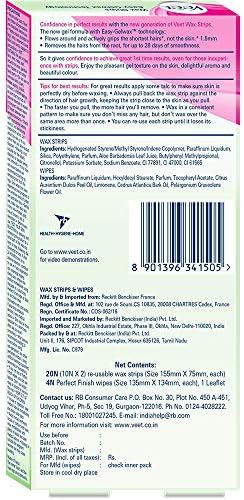Veet Full Body Waxing Kit - Sensitive Skin (Pack of 20 Wax Strips)