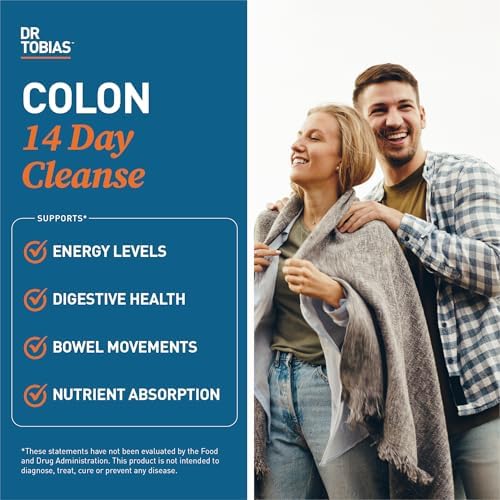 Dr. Tobias Colon Cleanse - Constipation Relief & Gut Health Support for Women & Men | 14 Day Colon Cleanser for a Gentle Colon Detox & Gut Flush - 28 Capsules (1-2 Daily)