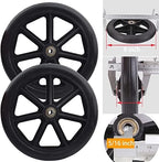 2PCs Wheels Replacement for Wheelchairs, 8" x 1" Rollator Wheels, Anti-Slip Replacement Casters Rollers Wheels Universal Wheelchair Replacement Wheel Accessories (Black)