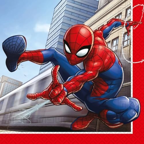 Procos - Folat Napkins FSC Spider-Man 33x33cm-20 Pieces, Multicolor (93865P)