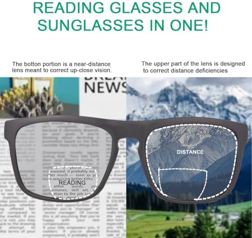 MIRYEA Polarized Bifocal Reading Sunglasses for Men Women Blue Light Blocking Glasses Black Lens UV Protection Outdoors Sun Readers Lightweight Driving Eyeglasses Tinted Shades Anti Glare Eyewear 2.5
