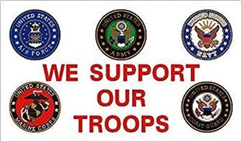 Americas & Americas 3x5 flag We Support Our Troops Branches