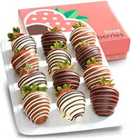 Chocolate Covered Strawberries, 12 Dark/Milk/White Delight