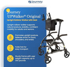 LifeWalker UPWalker Large Original Upright Walker for Adults & Seniors – Adjustable Upright Rollator with Seat, Hand Brakes & Stability Design