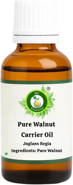 R V Essential Pure Walnut Carrier Oil 30ml (1.01oz)- Juglans Regia (100% Pure and Natural Cold Pressed)