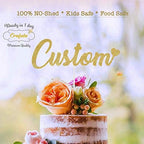Custom Cake Topper, Gold Glitter, Personalized Cake Topper, Custom Text Cake Topper, Birthday, Bride, Marry, Wedding, Graduate, Retirement