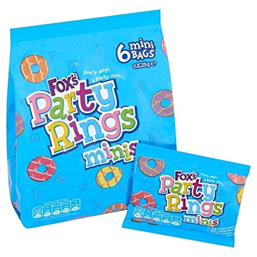Fox's Mini Party Rings 6 x 25g - Pack of 2