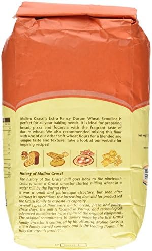 Molino Grassi Extra Fancy Durum Wheat Semolina Flour, 2.2 lbs