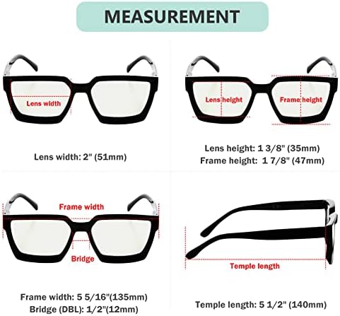 Eyekepper Multifocus Progressive Computer Readers Women - Noline Trifocal Reading Glasses Blue Light Filter Oversize Frame (Black)