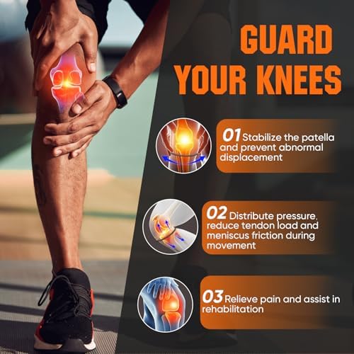 6PCS Patellar Tendon Support Strap (Black/White/Gray, 2 Each), Knee Pain Relief Patella Bands for Sports, Elastic Silicone Knee Brace for Men & Women, Portable for Gym, Running, Basketball