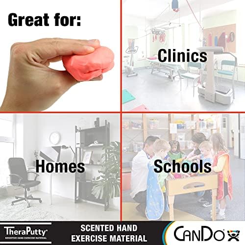 CanDo TheraPutty Scented Hand Exercise Putty for Rehabilitation, Exercises, Hand Therapy, Occupational Therapy, Cherry Red Soft 5lb