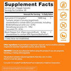 Doctor's Best Turmeric Curcumin Supplement 1000mg for Men & Women - Curcumin Caps from Turmeric Root, Black Pepper Extract (BioPerine), 95% Piperine, Joint Health Support, Non GMO - 120 Veg Capsules