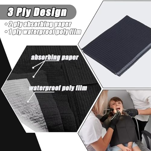 Yuelong Disposable Dental Bibs 50pcs Tattoo Bibs Colorful Tattoos Table Covers 3 Ply Waterproof Napkin Patient Bib 13" x 18" for Dentist Nail Tattooing Piercing Tray Covers Supplies