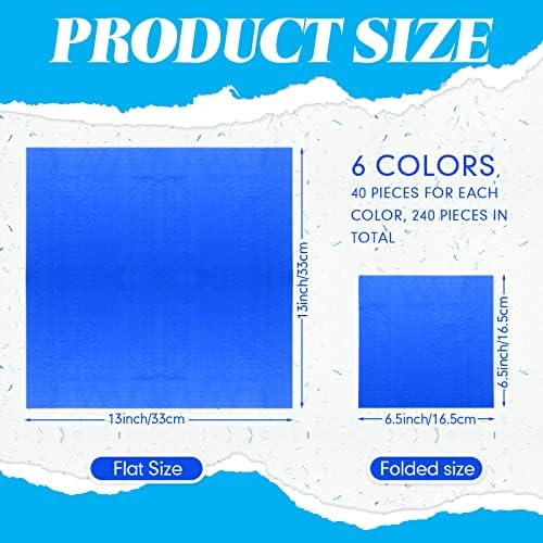 Sherr 240 Pcs Multicolor Lunch Napkins Disposable Rainbow Party Supplies Neon Pastel Paper Cocktail Beverage Napkins 2 Ply for Birthday Pride Fiesta, 13x13 Inch (Bright Color)