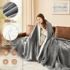 Homemate Heated Electric Blanket Queen Size - 84"x90" Heating Bed Blanket Throw with 10 Heating Levels 8 Hours Auto Off Fast Heating Over-Heat Protection Ultra Soft Flannel ETL Certified, Grey