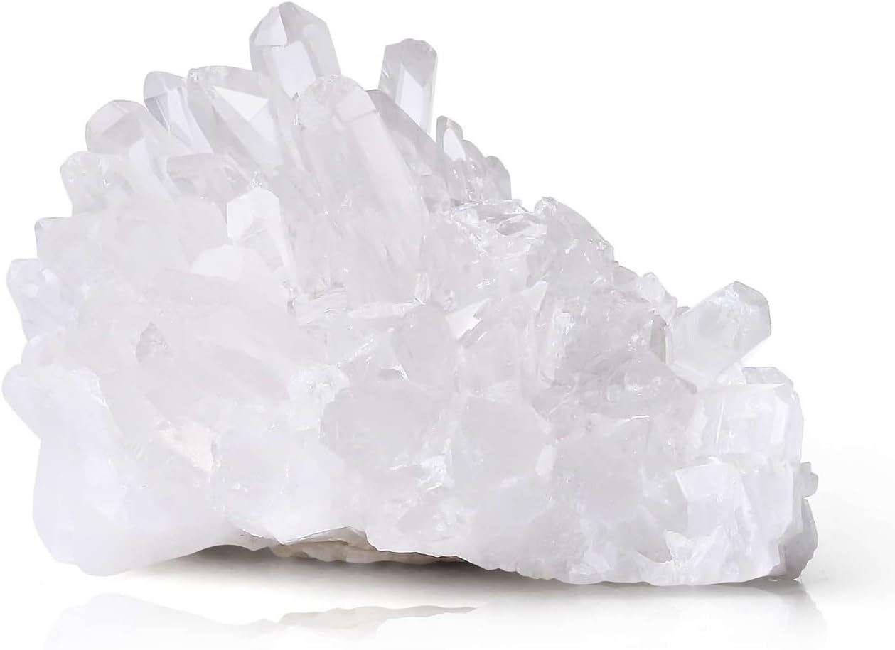 LAIDANLA Clear Quartz Crystal Natural Healing Crystals Stones Cluster Mineral Geode Gemstones for Reiki Energy Balance Calming Effects Wicca 60-80g