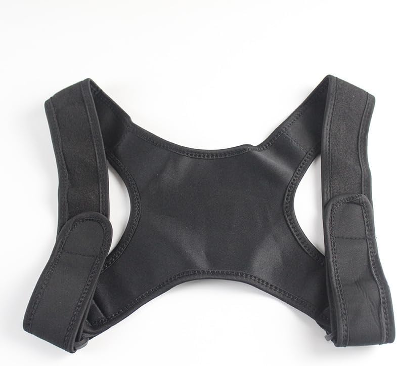 Adjustable Posture Corrector for Women & Men - Grade Back Brace with Lumbar Support, Breathable Non-Slip Design, Black