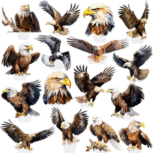 Eagle Cupcake Toppers Bald Eagle Party Decorations 48Pcs Eagle Birthday Party Decorations Bald Eagle Cupcake Picks for 4th of July Patriotic Party Supplies