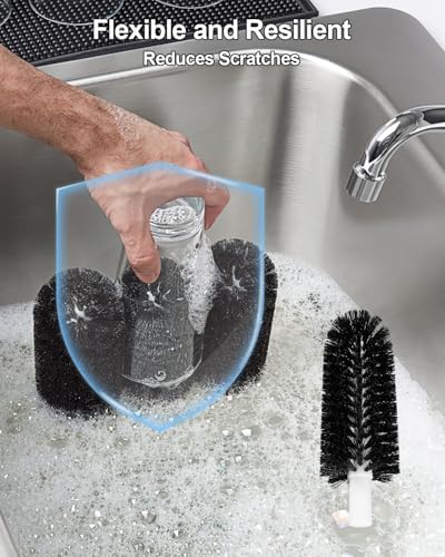 BRS-1722 Glass Washer Replacement Brush Set Part Fit for Barmaid Glass Washers Replace SS-100 SS-101 A-200 A-205, Including 4 pcs 6-inch Brushes and 1 pc 7-inch Brush
