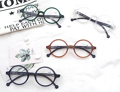 Round Reading Glasses Women Men Blue Light Blocking Circular Readers Unisex Ultra Lightweight Circle Cheaters Glasses