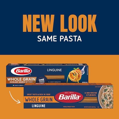 Barilla Whole Grain Linguine Pasta, 16 oz. Box (Pack of 20) - Non-GMO, Made With 100% Whole Grain Durum Wheat - Great Source of Fiber