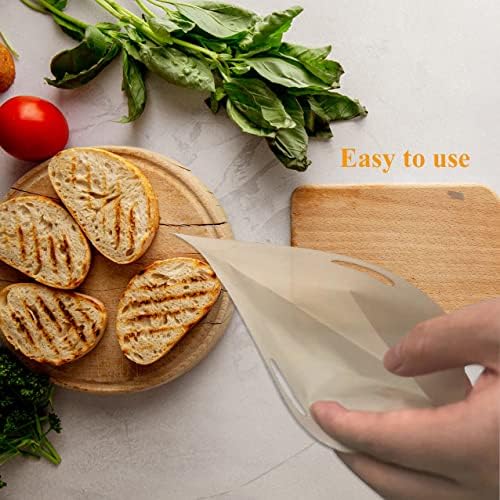 12 Pack Reusable Toaster Bags Non-Stick, Washable Toasted Sandwich Toastie Bags Toaster Microwave Grill, Great for Toast Sandwich Panini Snacks