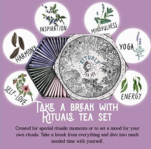 ACORUS Rituals Tea Set - Natural Fruit and Herbal Variety Pack, Tea Gift Set of 6 Different Teas, Sampler of 60 Bags Individually Wrapped