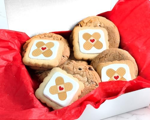 Get Well Soon Cookies Care package Gift Basket Chocolate Chip Decorated For Men Women Kids | INDIVIDUALLY WRAPPED | Large Cookies | Feel Better After Surgery