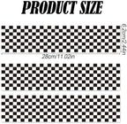 3pcs Edible Cake Borders, 28x6.2cm/11x2.44 Inch Black and White Checkered Birthday Cake Wrap Border Strips Pre-Cut Rice Image Paper Cakes Toppers Decorations for Racing Car Theme Birthday Party