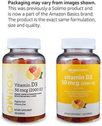 Amazon Basics Vitamin D3 2000 IU Gummies, Orange, Lemon & Strawberry, 160 Count (2 per Serving) (Previously Solimo)
